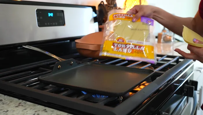 Warm flour tortillas.