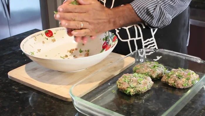 Form the mixture into patties and refrigerate for about an hour.