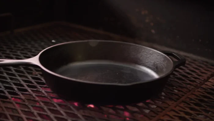 Preheat a 10-inch large skillet.