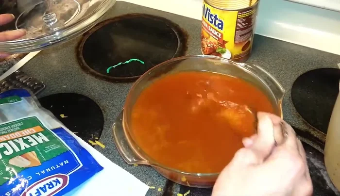 Cover the dish and microwave for 22-25 minutes.