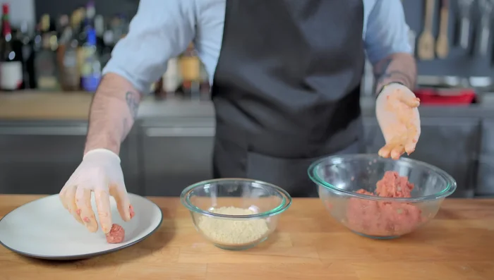 Form into 1-inch balls. Bread half of them in panko breadcrumbs.