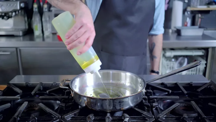 Sauté onions in olive oil until soft (3-5 minutes).
