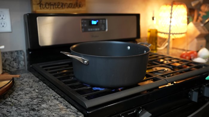 Fill a large pot halfway with water and bring to a boil over high heat.