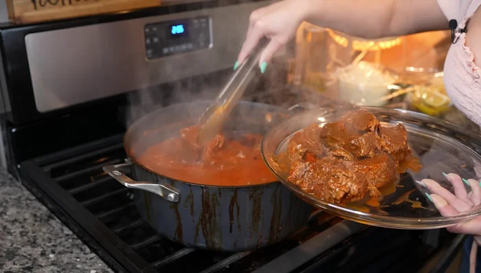 Shred the tender meat.