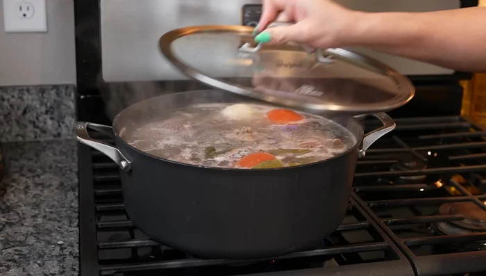Reduce heat to medium-low, cover, and simmer for 1 hour.