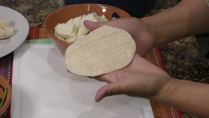 Warm corn tortillas (griddle, microwave, or pan).
