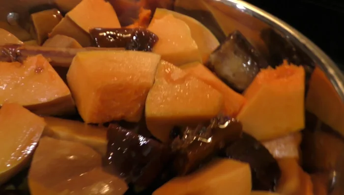 Bring the mixture to a boil over medium heat, then reduce heat to low and simmer until the pumpkin is tender and the liquid has reduced (approximately 20 minutes, then simmer longer to reduce to desired consistency).