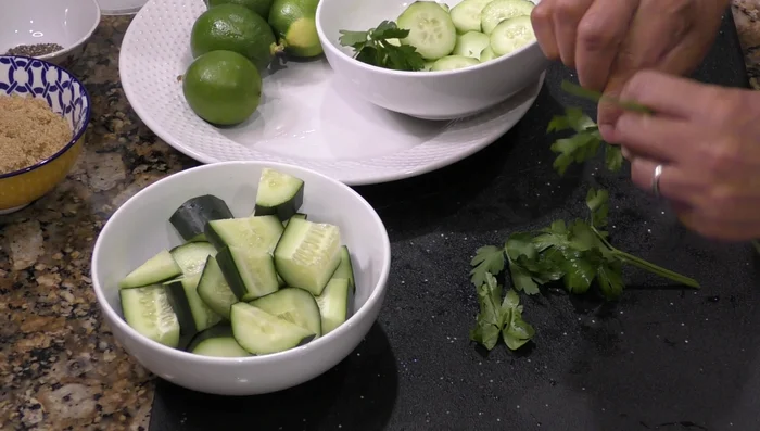 Remove the parsley leaves. A small amount is used for flavor.