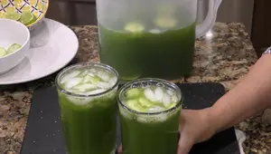Refreshing Cucumber Water with Lemon, Chia, and Parsley