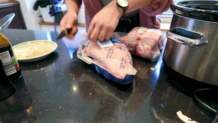 Remove any string from the pork shoulder.
