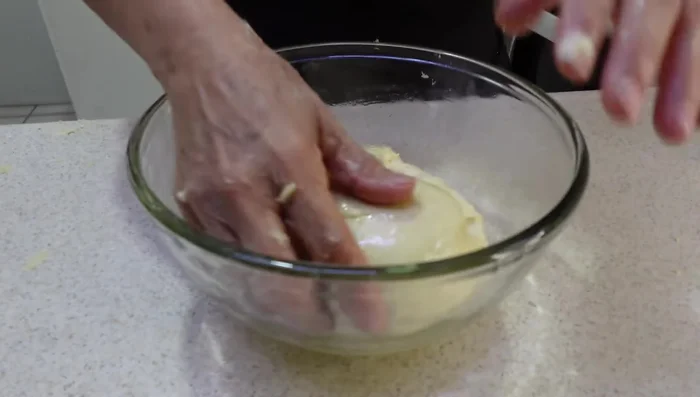Place the dough in an oiled container, cover, and let it rise in a warm place until doubled in size (at least 30 minutes).