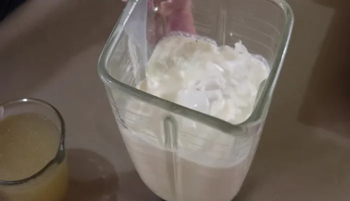 Blend the evaporated milk, condensed milk, and half-and-half.