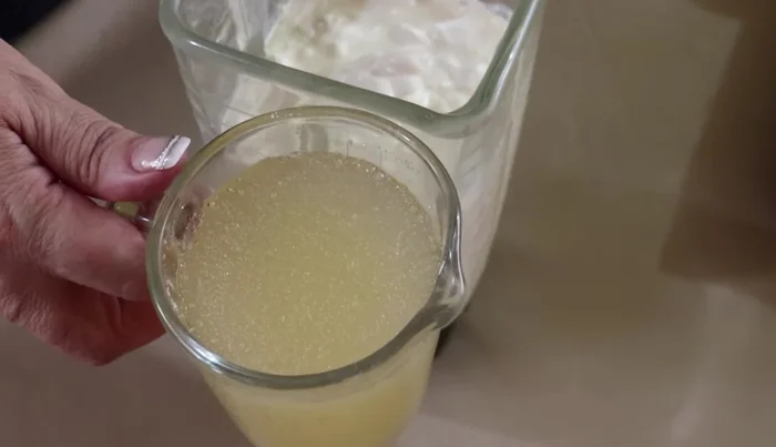 Melt the thickened unflavored gelatin (microwave or double boiler).