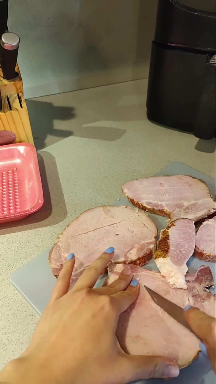 Make slits in the chops to prevent them from inflating.