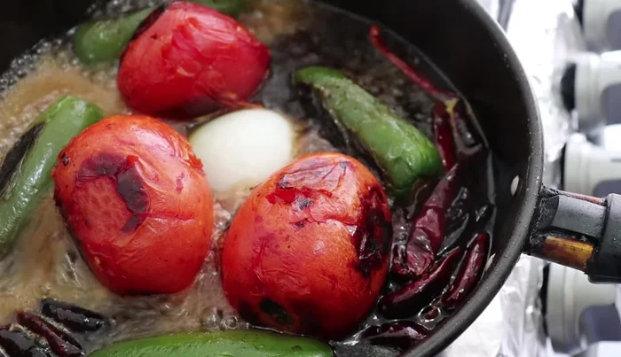 Add a small piece of onion to cook.