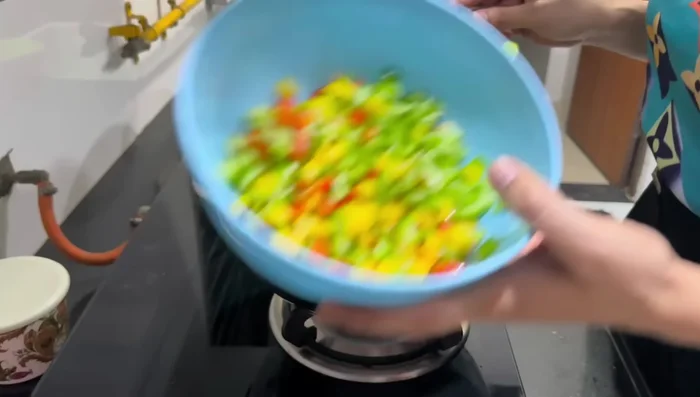 Add broccoli, capsicums and cook until slightly softened.