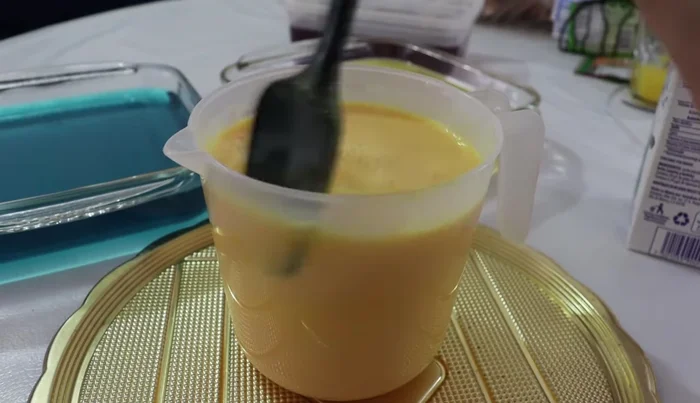 Refrigerate the milk gelatin until set.