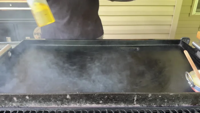 Cook the fajita vegetables: Grill or griddle fajita vegetables until charred.