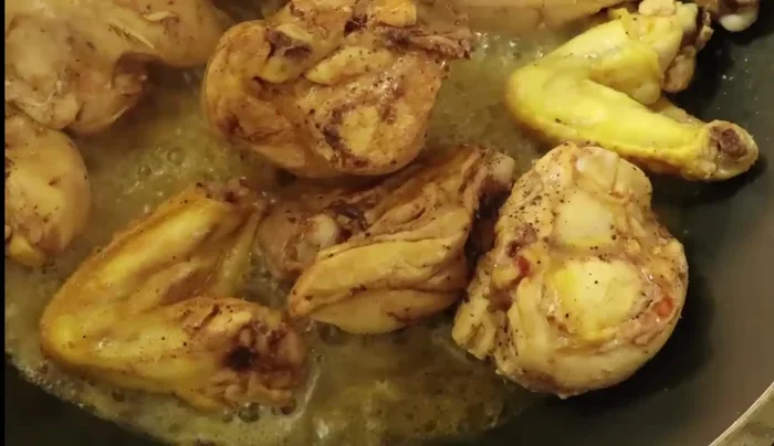 Cook the chicken for 15-20 minutes, covered, until no longer bleeding. Add water if needed to ensure it cooks through.