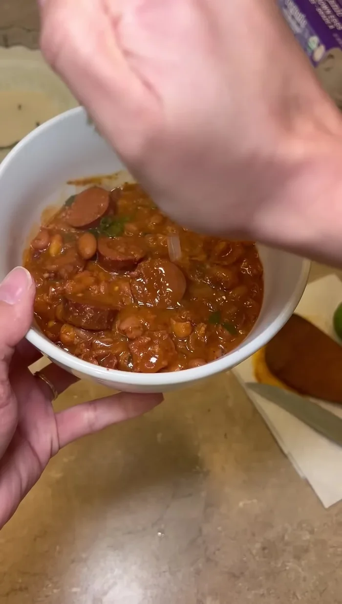 Mash the beans slightly for desired consistency. (Traditional recipes often leave them whole.)