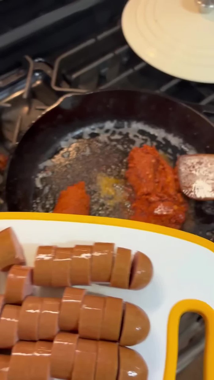 Cook the beans in a crockpot. (Note: The speaker wishes they were sautéed for a crispier texture.)
