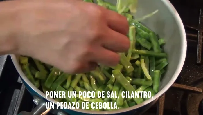 Lightly boil the cactus with salt and cilantro.