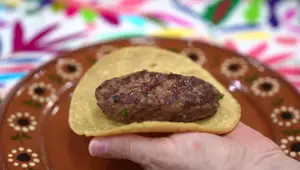 Well-Seasoned Ground Beef Skewers with Coleslaw