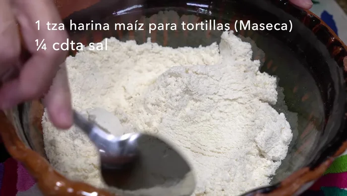 Prepare Infladitas Dough: Mix corn flour, salt, and warm water gradually until you have a 300-gram dough. Cover and let rest.