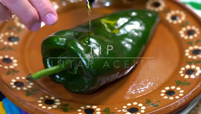 Roast poblano peppers until skin blisters, then sweat them in a plastic bag to easily peel.