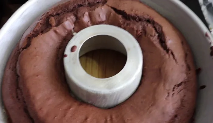 Let the cake cool completely before removing it from the pan.