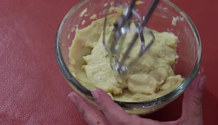 Once cool, beat the pastry cream with a mixer until light and creamy.