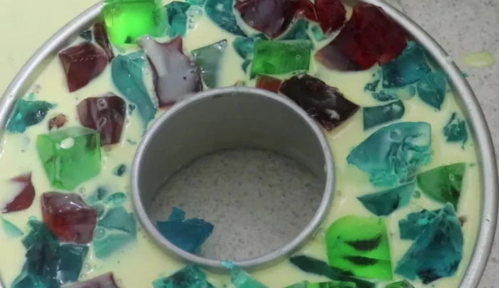 Refrigerate the mold until the gelatin sets completely.