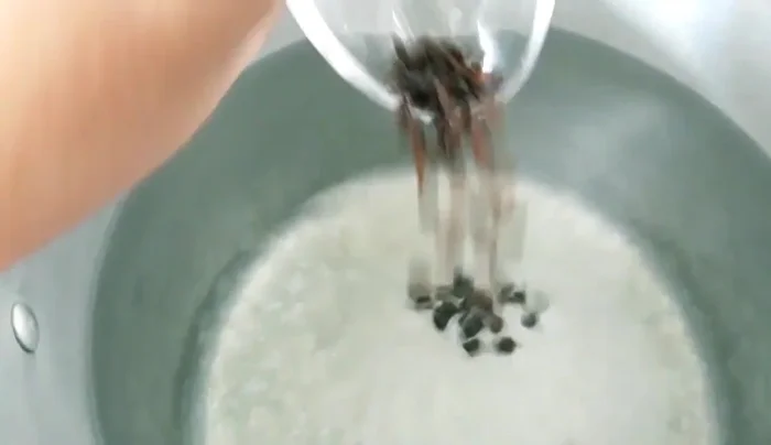 Prepare the herb mixture: Add peppercorns, cloves, oregano, garlic, and onion to a pot of water. Let it simmer to release the aromas. (72.68)