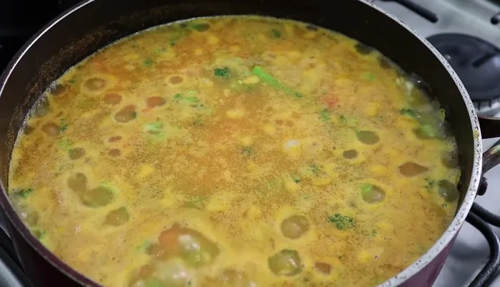 Reduce heat to the lowest setting, cover, and simmer for 15-20 minutes. Check for salt and adjust accordingly.