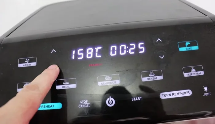 Bake in the preheated conventional oven and air fryer for 25 minutes.