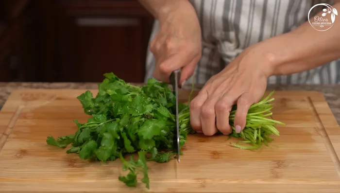 Chop cilantro.
