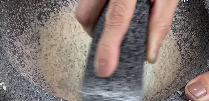 Continue grinding until gray dust stops coming out. This may take at least 5 minutes of continuous grinding.