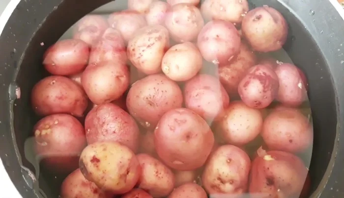 Cook cambray potatoes in enough water to cover until tender.