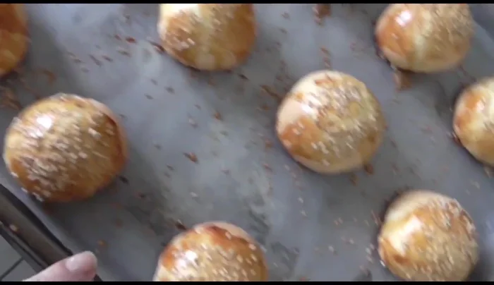 Let the bread cool before removing from the tray.