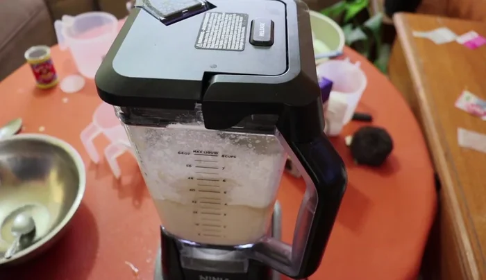 Add the dry ingredients to the blender with the liquid mixture. Blend until just combined. If needed, blend in two batches.