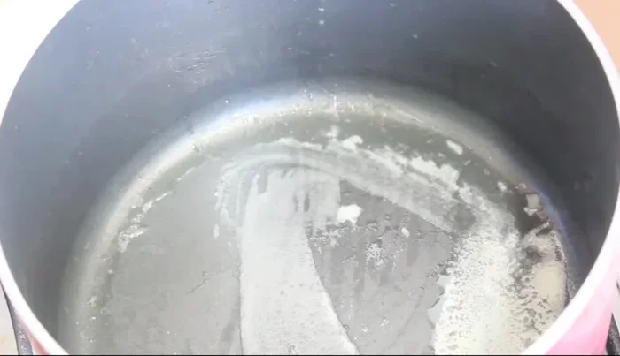 Melt 1/2 stick of butter (approximately 45g) in a pan.