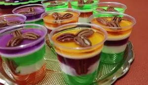 Layered Gelatin Dessert: Day of the Dead & Halloween Treat