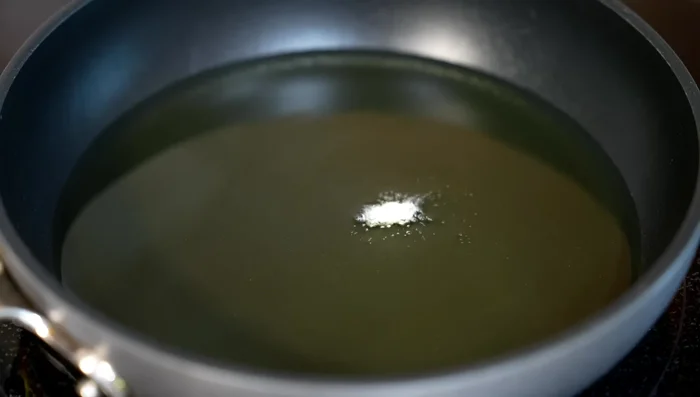 Fry Sweet Puffs: Heat oil in a pan. Test oil temperature; if a drop of batter bubbles and rises, the oil is ready. Add a teaspoon of batter for each puff. Fry for 45 seconds to a minute per side, until golden brown.