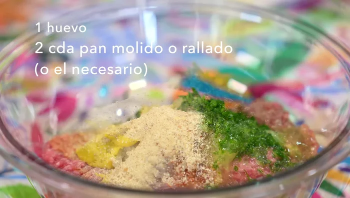 Mix the ingredients thoroughly with a fork, then with your hands until well combined.
