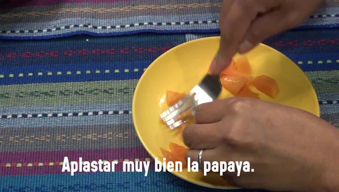 Crush the papaya with a fork or blend it into a puree. (This helps tenderize the meat).