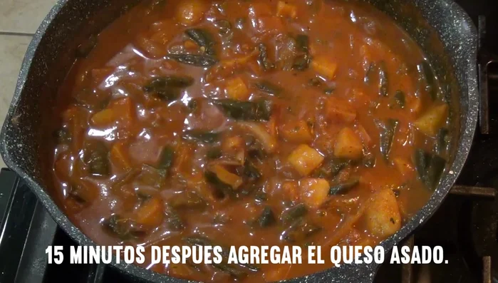 Add the grilled cheese to the potato stew.