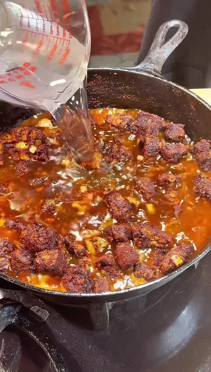 Add 4 cups of water or beef broth.