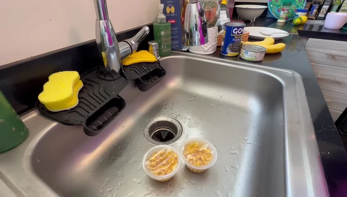 Drain the corn and black beans. (Start at 153.44)