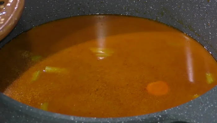 Simmer for about 5 minutes, then add meatballs.