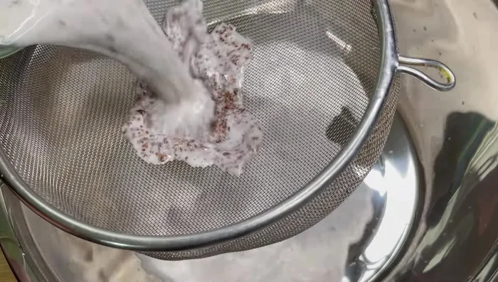 Strain the rice mixture to remove the rice and cinnamon.